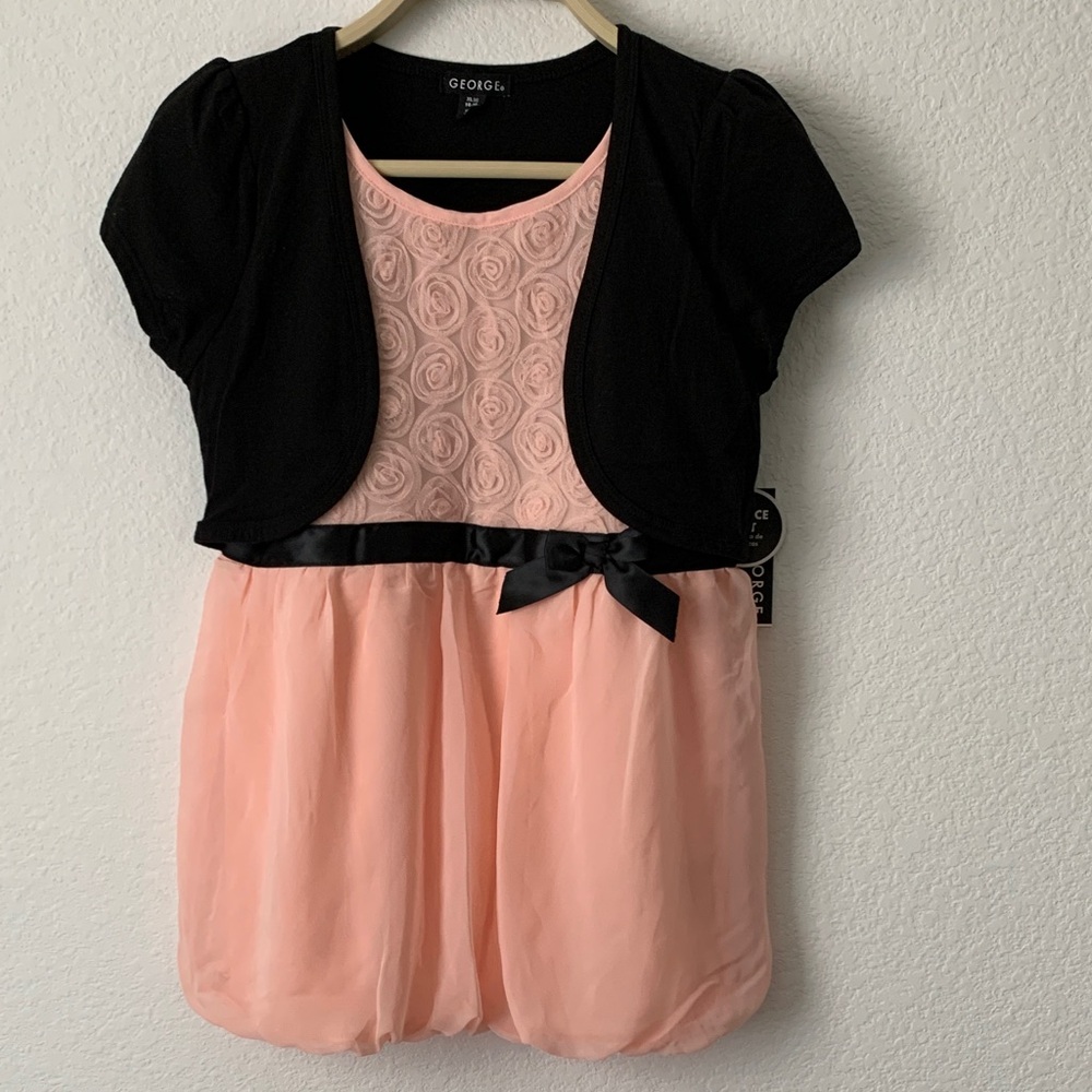 George Formal Kids Dress with Black and Pink